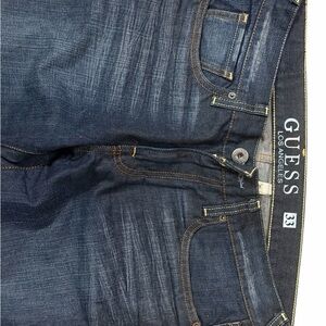 Size- 33Wx32L / GUESS Men’s Slim Jeans in Dark Blue Wash